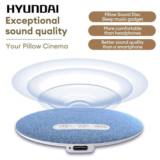 HYUNDAI S1 Ultra-Thin Bluetooth Pillow Speaker with Bluetooth 6.0, 3D White Noise, Soft Immersive Sound Field, Pillow CD Player for Bedtime Music & Audiobooks, Headphone-Free Sleep Speaker, Compatible with Android & Ios