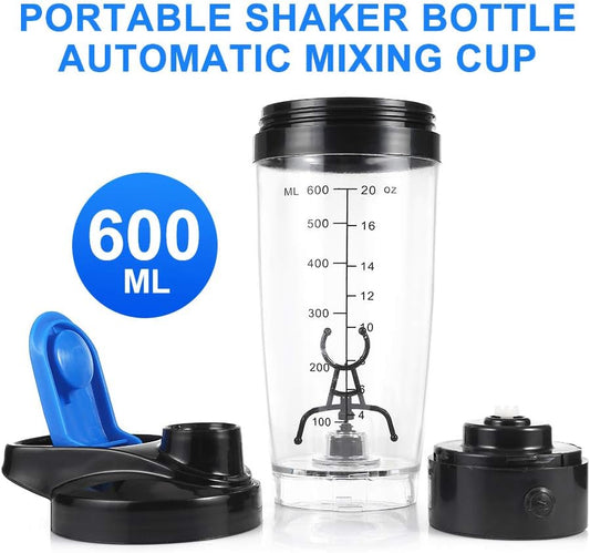 Self Mixing Mug Electric Protein Shaker Bottle, Protein Shaker Cup, 25 Oz High-Torque Battery-Powered Blender Shake Bottle,Portable,Self-Stirring Mug for Various Powder (Black)