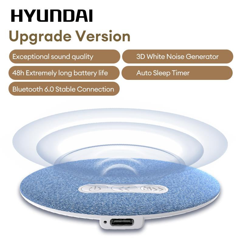 HYUNDAI S1 Ultra-Thin Bluetooth Pillow Speaker with Bluetooth 6.0, 3D White Noise, Soft Immersive Sound Field, Pillow CD Player for Bedtime Music & Audiobooks, Headphone-Free Sleep Speaker, Compatible with Android & Ios