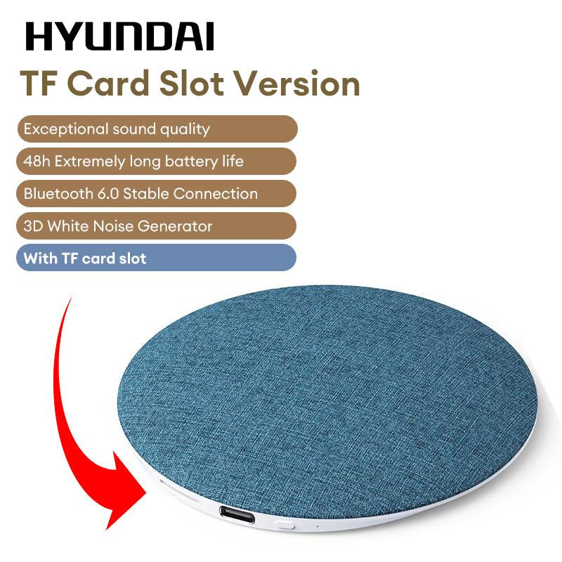 HYUNDAI S1 Ultra-Thin Bluetooth Pillow Speaker with Bluetooth 6.0, 3D White Noise, Soft Immersive Sound Field, Pillow CD Player for Bedtime Music & Audiobooks, Headphone-Free Sleep Speaker, Compatible with Android & Ios