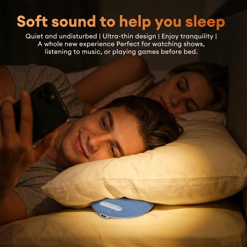 HYUNDAI S1 Ultra-Thin Bluetooth Pillow Speaker with Bluetooth 6.0, 3D White Noise, Soft Immersive Sound Field, Pillow CD Player for Bedtime Music & Audiobooks, Headphone-Free Sleep Speaker, Compatible with Android & Ios