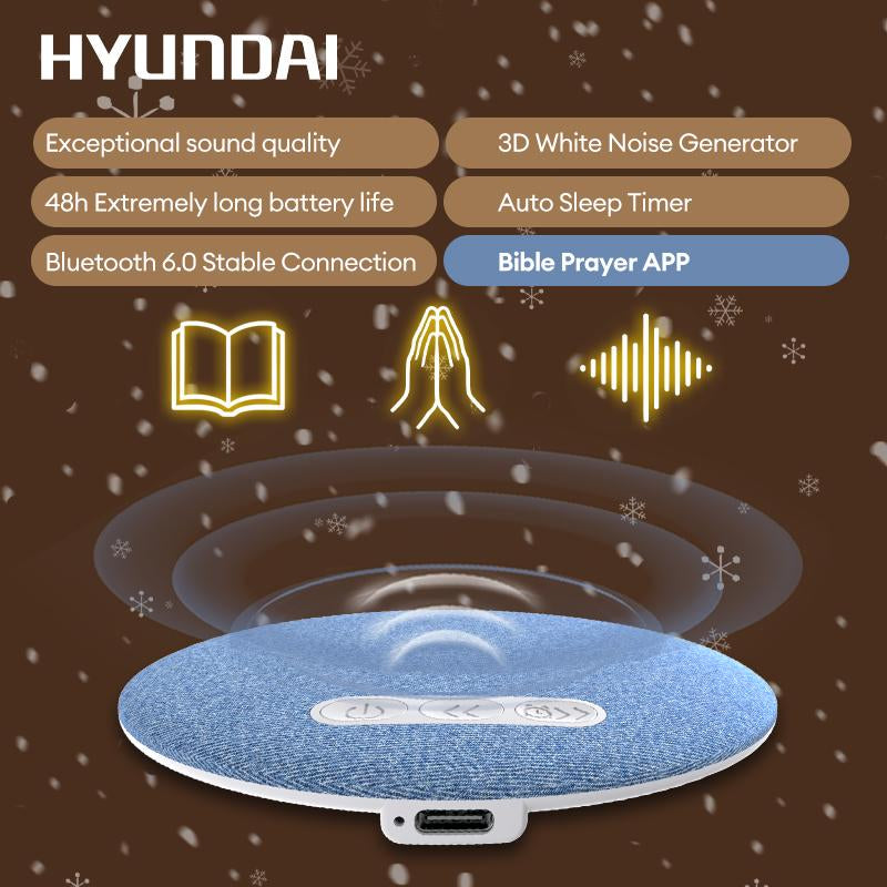 HYUNDAI S1 Ultra-Thin Bluetooth Pillow Speaker with Bluetooth 6.0, 3D White Noise, Soft Immersive Sound Field, Pillow CD Player for Bedtime Music & Audiobooks, Headphone-Free Sleep Speaker, Compatible with Android & Ios