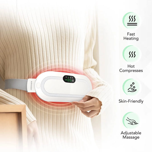 Portable Heating Pad for Period Comfort,1800Mah Cordless Period Heating Pad,3 Massage Modes Menstrual Heating Pad,Electric Rapid Fast Heating Period Comfort Heating Pad, Gifts for Women & Girl,White