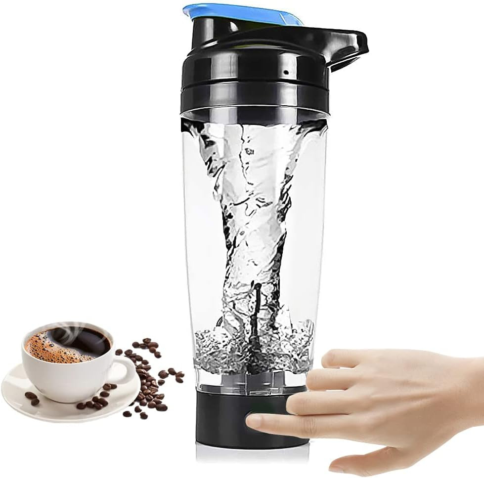 Self Mixing Mug Electric Protein Shaker Bottle, Protein Shaker Cup, 25 Oz High-Torque Battery-Powered Blender Shake Bottle,Portable,Self-Stirring Mug for Various Powder (Black)