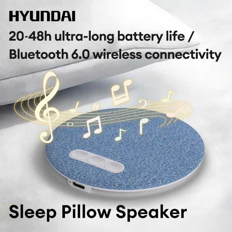 HYUNDAI S1 Ultra-Thin Bluetooth Pillow Speaker with Bluetooth 6.0, 3D White Noise, Soft Immersive Sound Field, Pillow CD Player for Bedtime Music & Audiobooks, Headphone-Free Sleep Speaker, Compatible with Android & Ios